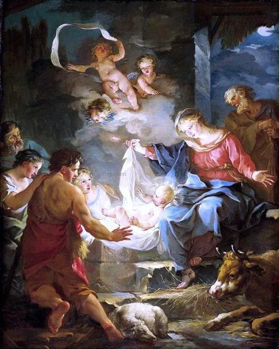 Nativity, Jean-Baptiste-Marie Pierre, Wikimedia, public domain